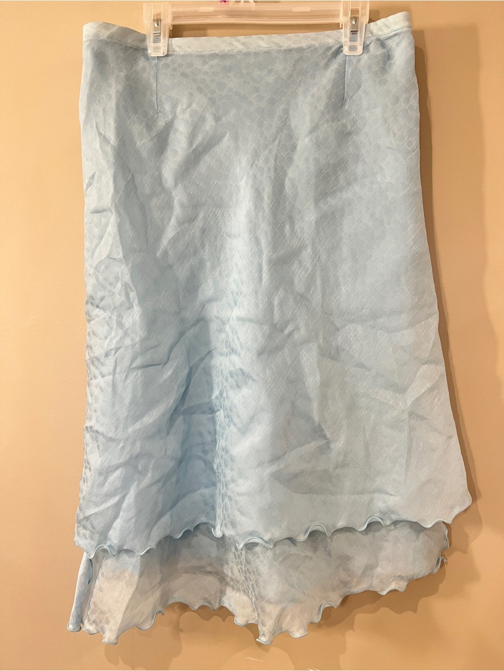 Marisa Minicucci Blue Silk Blend Asymmetrical Midi Skirt Women’s Size 4 - Picture 3 of 7